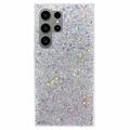 Samsung Galaxy S26 Ultra Glitter Flakes TPU Cover - Sølv