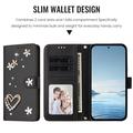 Samsung Galaxy S26 Ultra-pungetui med hjerter og blomster