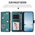 Samsung Galaxy S26 Ultra-pungetui med hjerter og blomster - grøn