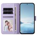 Samsung Galaxy S26 Ultra-pungetui med hjerter og blomster - lys lilla