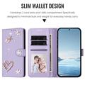 Samsung Galaxy S26 Ultra-pungetui med hjerter og blomster - lys lilla