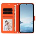 Samsung Galaxy S26 Ultra-pungetui med hjerter og blomster - orange