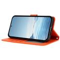 Samsung Galaxy S26 Ultra-pungetui med hjerter og blomster - orange
