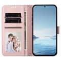 Samsung Galaxy S26 Ultra-pungetui med hjerter og blomster - lyserød