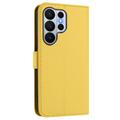 Samsung Galaxy S26 Ultra-pungetui med hjerter og blomster - gul