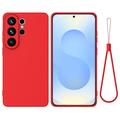 Samsung Galaxy S26 Ultra Flydende silikone cover med håndrem - rød
