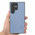 Samsung Galaxy S26 Ultra Premium cover med kulfiberstruktur - Blå