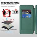 Samsung Galaxy S26 Ultra Stilfuldt magnetisk flip-etui med RFID-kortpladser - sortgrøn