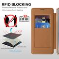 Samsung Galaxy S26 Ultra Stilfuldt magnetisk flip-etui med RFID-kortpladser - brun
