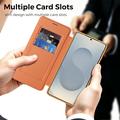 Samsung Galaxy S26 Ultra Stilfuldt magnetisk flip-etui med RFID-kortpladser - orange