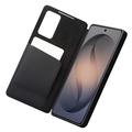 Samsung Galaxy S26+ Qialino Smart View Flip Lædercover - Sort