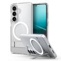 Samsung Galaxy S26+ Spigen Ultra Hybrid S Mag MagSafe cover med støttefod - hvid / klar