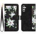 Samsung Galaxy S27+ Blomstret pung cover med kortholdere - Sort
