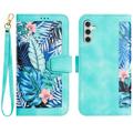 Samsung Galaxy S27+ Blomstret pung cover med kortholdere - grøn