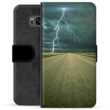 Samsung Galaxy S8 Premium Flip Cover med Pung - Storm