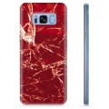 Samsung Galaxy S8+ TPU Cover - Rød Marmor