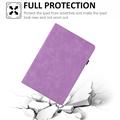 Samsung Galaxy Tab A11/A9 360 roterende smart cover med kortpladser - Lilla