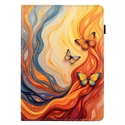 Samsung Galaxy Tab A11/A9 Smart Folio Taske - Orange sommerfugle