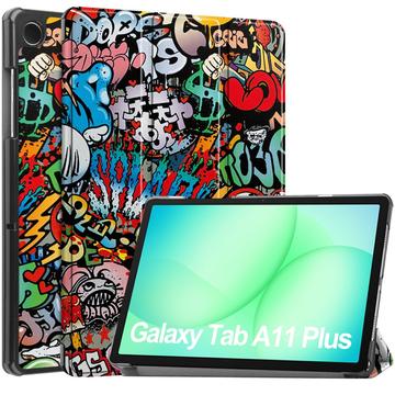 Samsung Galaxy Tab A11+ Tri-Fold Series Smart Folio-etui - Graffiti