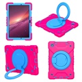 Samsung Galaxy Tab A8 10.5 (2021) Heavy Duty 360 Cover med Håndrem - Hot Pink / Blå