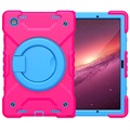 Samsung Galaxy Tab A8 10.5 (2021) Heavy Duty 360 Cover med Håndrem - Hot Pink / Blå