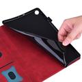 Samsung Galaxy Tab A9 Business Style Mat Flip Cover - Rød