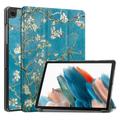 Samsung Galaxy Tab A9 Tri-Fold Series Smart Folio Cover - Hvid Blomster