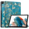 Samsung Galaxy Tab A9+ Tri-Fold Series Smart Folio Cover - Hvid Blomster