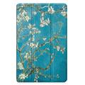 Samsung Galaxy Tab A9+ Tri-Fold Series Smart Folio Cover - Hvid Blomster