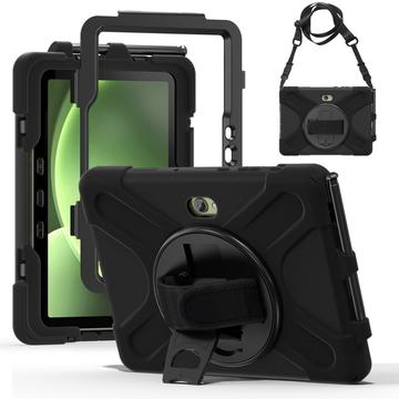 Samsung Galaxy Tab Active5 Pro Heavy Duty 360 Cover med Håndrem - Sort