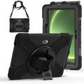 Samsung Galaxy Tab Active5 Pro Heavy Duty 360 Cover med Håndrem - Sort