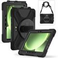 Samsung Galaxy Tab Active5 Pro Heavy Duty 360 Cover med Håndrem - Sort