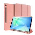 Samsung Galaxy Tab S10 FE+ Dux Ducis Domo Tri-Fold Smart Folio Cover - Pink