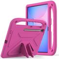 Samsung Galaxy Tab S10 FE+ Stødsikkert Transportabelt Cover til Børn - Hot Pink