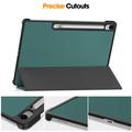 Samsung Galaxy Tab S10 FE+ Tri-Fold Series Smart Folio-etui - Sortgrøn