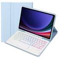 Samsung Galaxy Tab S10 Lite/S10 FE/S9 FE/S9 Bluetooth-tastaturetui - babyblå