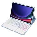 Samsung Galaxy Tab S10 Lite/S10 FE/S9 FE/S9 Bluetooth-tastaturetui - babyblå