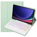 Samsung Galaxy Tab S10 Lite/S10 FE/S9 FE/S9 Bluetooth-tastaturetui - Lysegrøn