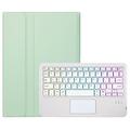 Samsung Galaxy Tab S10 Lite/S10 FE/S9 FE/S9 Bluetooth-tastaturetui - Lysegrøn