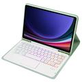 Samsung Galaxy Tab S10 Lite/S10 FE/S9 FE/S9 Bluetooth-tastaturetui - Lysegrøn