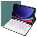 Samsung Galaxy Tab S10 Lite/S10 FE/S9 FE/S9 Bluetooth-tastaturetui - mørkegrønt