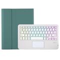 Samsung Galaxy Tab S10 Lite/S10 FE/S9 FE/S9 Bluetooth-tastaturetui - mørkegrønt