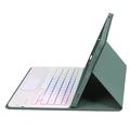 Samsung Galaxy Tab S10 Lite/S10 FE/S9 FE/S9 Bluetooth-tastaturetui - mørkegrønt