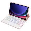 Samsung Galaxy Tab S10 Lite/S10 FE/S9 FE/S9 Bluetooth-tastaturetui - pink