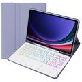 Samsung Galaxy Tab S10 Lite/S10 FE/S9 FE/S9 Bluetooth-tastaturetui - Lilla