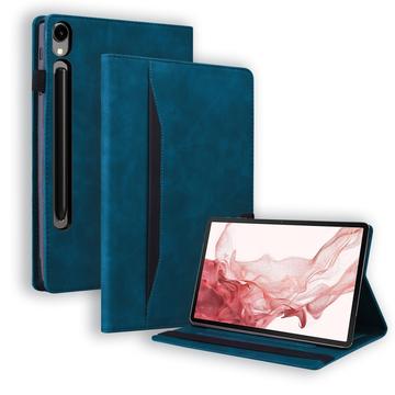 Samsung Galaxy Tab S11/S10 Lite/S10 FE/S9 FE/S9/S8/S7 Business Style Mat Flip Cover - Blå