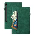 Samsung Galaxy Tab S11/S10 Lite/S10 FE/S9 FE/S9/S8/S7 Business Style Mat Flip Cover - Grøn