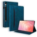 Samsung Galaxy Tab S11 Ultra Business Style Mat Flip Cover - Blå