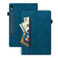Samsung Galaxy Tab S11 Ultra Business Style Mat Flip Cover - Blå