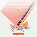 Samsung Galaxy Tab S9 FE+ Dux Ducis Domo Tri-Fold Smart Folio Cover - Pink